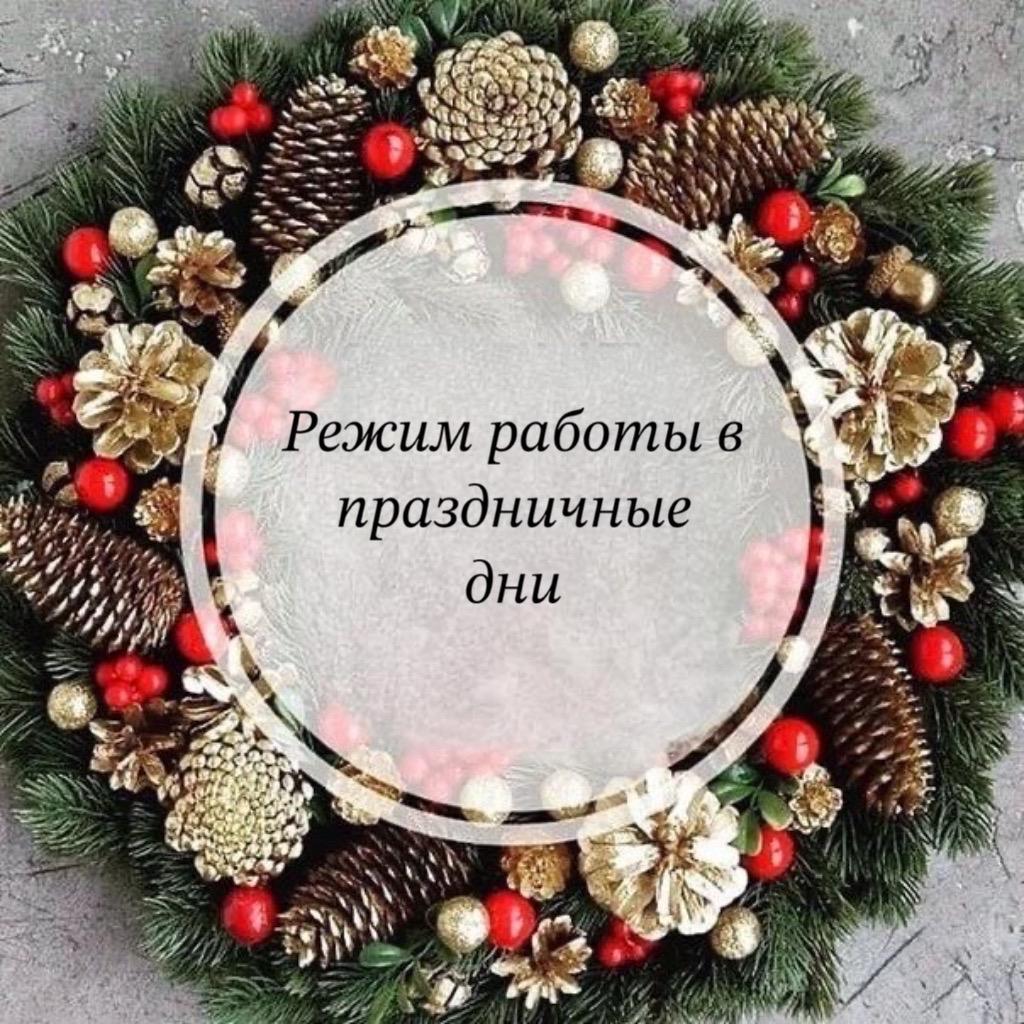 Режим работы в праздничные дни Режим работы в праздничные дни